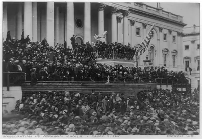 Inauguration of Abraham Lincoln, crowd at the Capitol