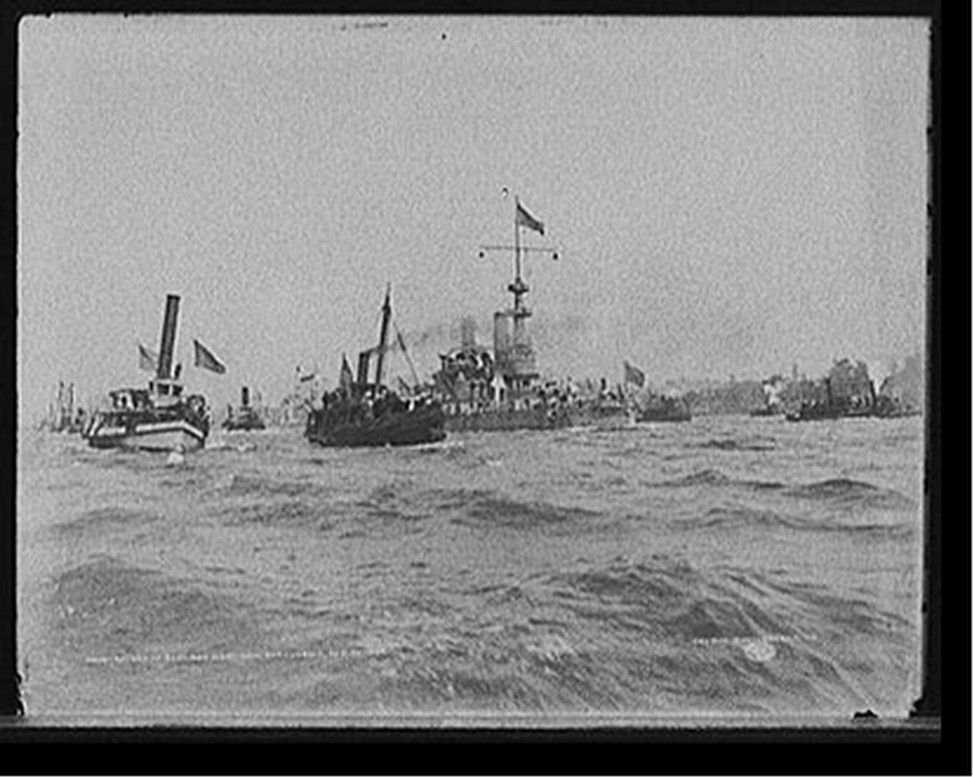 Return of Santiago fleet, New York Harbor, Aug. 20, 1898, 1898 Aug. 20. — historic photograph