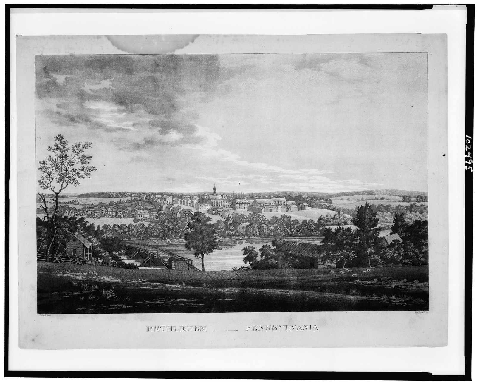 Bethlehem, Pennsylvania / T. Birch, pinx ; Strickland, sc., [between 1800 and 1854] — historic print