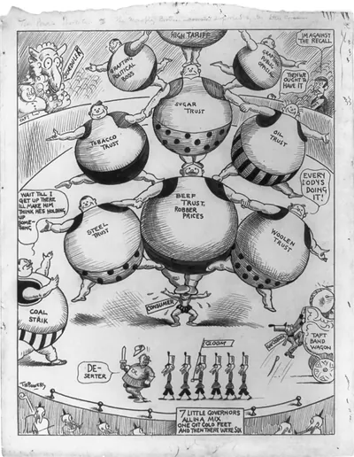 The Monopoly brothers supported by the little consumer