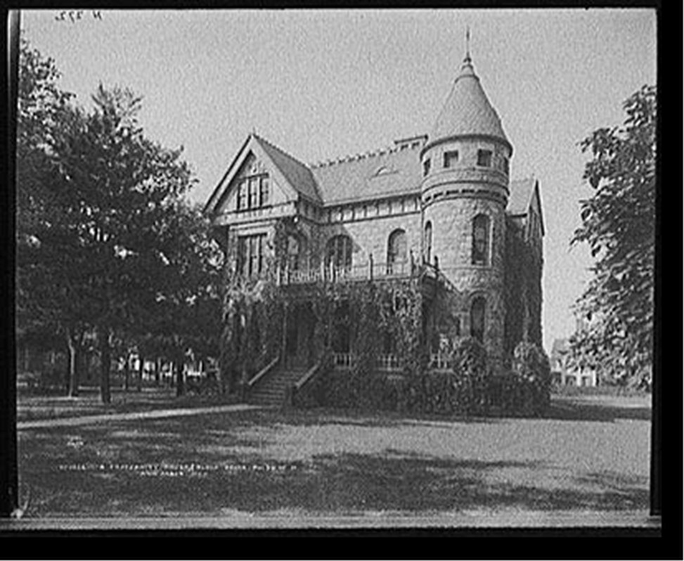 A Fraternity house, Alpha Delta Phi, U. of M. [University of Michigan], Ann Arbor, Mich., [between 1900 and 1910] — historic photograph