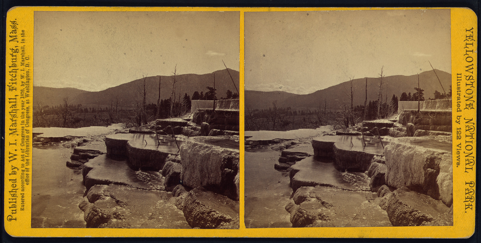 Mammoth Hot Springs Series. Dianas Baths, 1876 — historic photograph