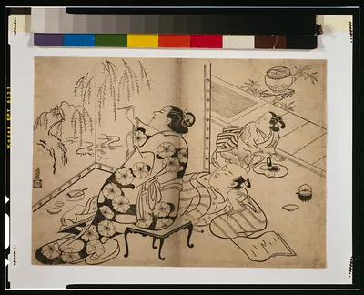 Byōbu ni e o eg(k?)aku yūjo