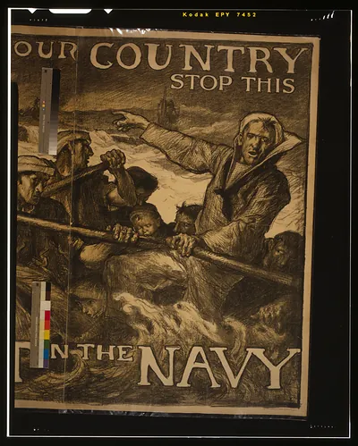 Help your country stop this--Enlist in the Navy / Auto-lithograph by Frank Brangwyn, A.R.A.