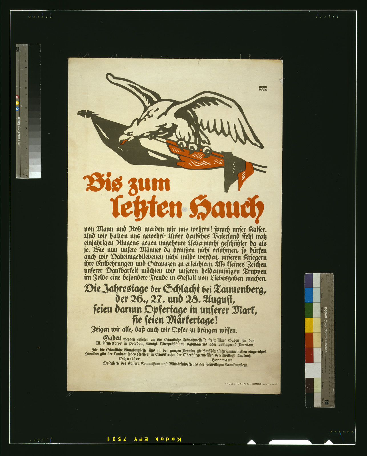 Bis zum letzten Hauch ... / Bernhard., 1915 — vintage poster