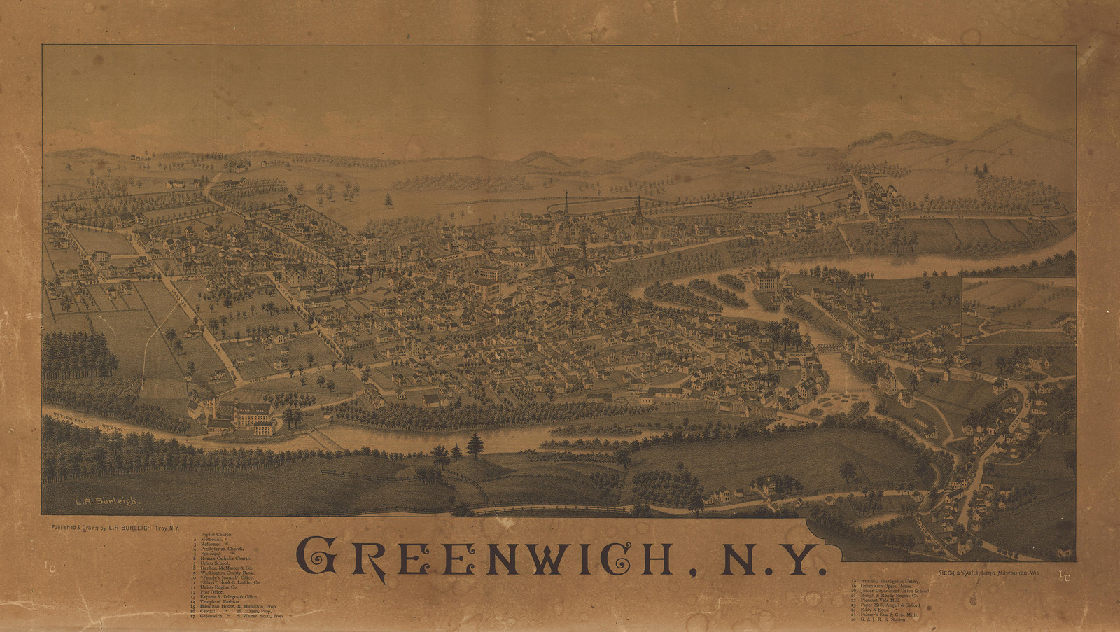 Greenwich, New York, 1885, 1885 — antique map