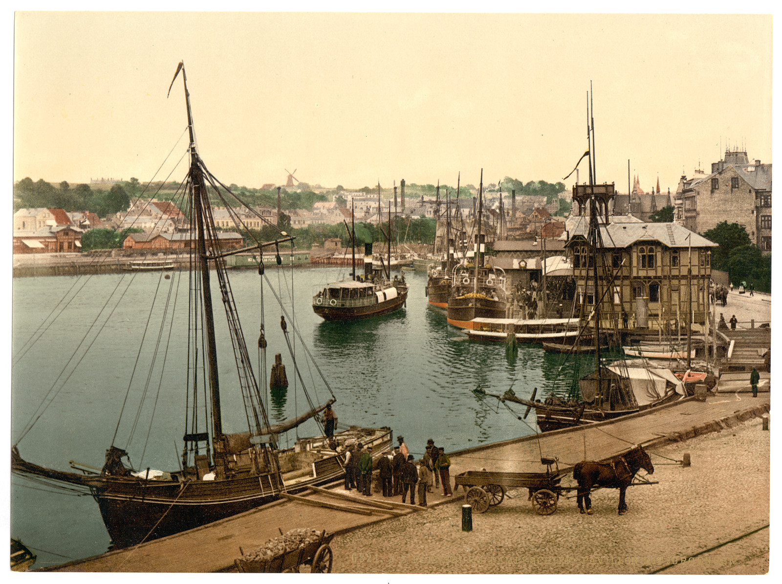 Steamboat pavillion and Jurgensbij Flensburg Schleswig-Holstein Germany, [between ca. 1890 and ca. 1900]. — historic print