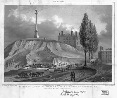 Old Boston - Beacon Hill from Mt. Vernon St. near the head of Hancock St.