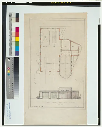 [Automobile service station for Sinclair Oil Refining Co. Plan and elevation] / A.B.H.