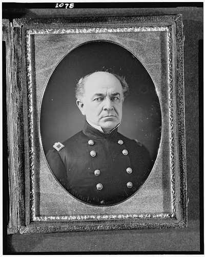 [Ethan Allen Hitchcock, head-and-shoulders portrait, facing front, in military uniform]
