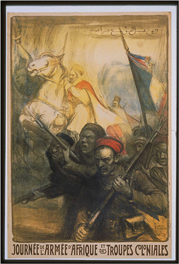 Journeacutee de larmeacutee dAfrique et des troupes coloniales, 1917 — vintage poster