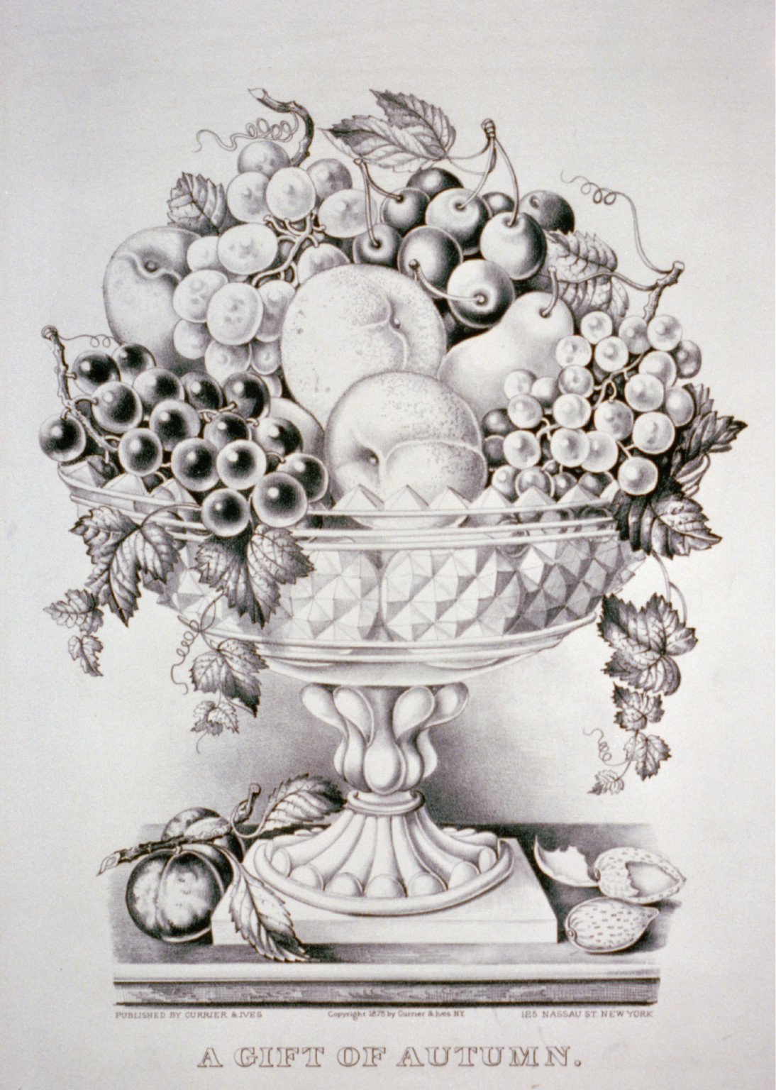 A gift of autumn, New York : Published by Currier & Ives, c1875. — antique lithograph