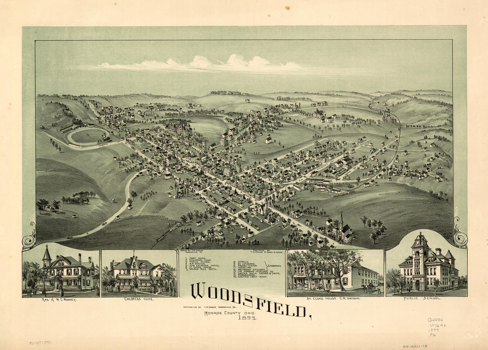 Woodsfield, Ohio, 1899, 1899 — antique map