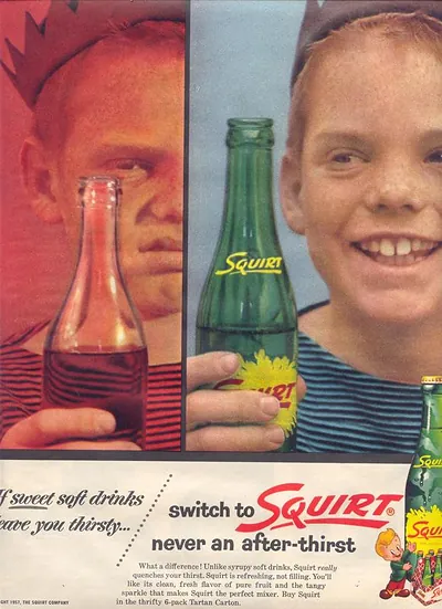 Squirt soft drink magazine advertisement, "switch to Squirt