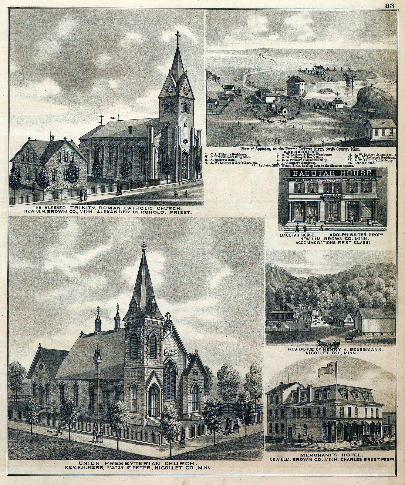 Minnesota Scenes, Minnesota, 1874, 1874 — antique map