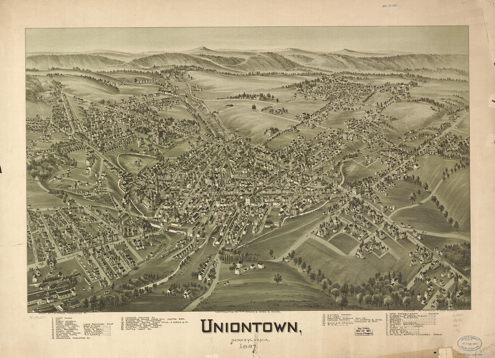 Uniontown, Pennsylvania, 1897, 1897 — antique map