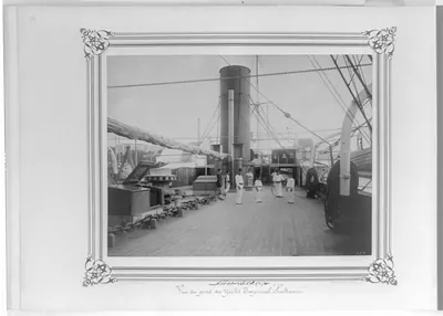 [The front deck of the Imperial Yacht, Sultaniye] / Constantinople, Abdullah Frères.
