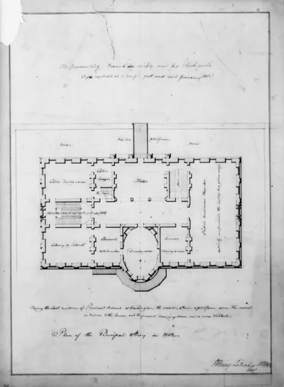 [The White House (President's House") Washington D.C. Site plan and principal story plan]"