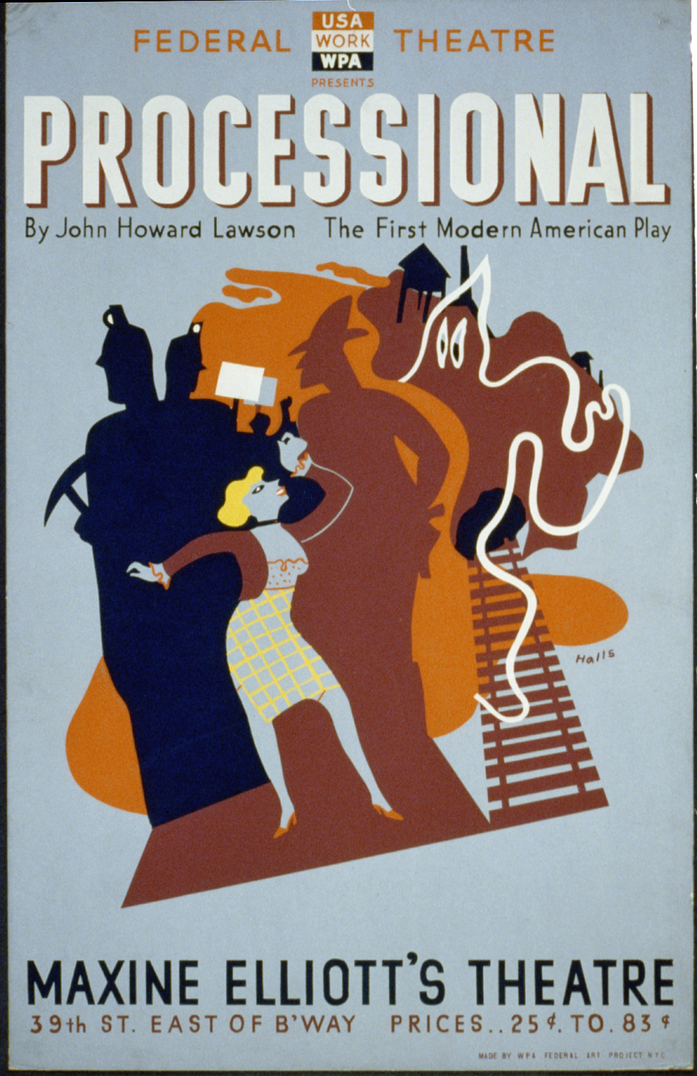 Federal Theatre presents Processional by John Howard Lawson The first modern American, 1936 — vintage poster