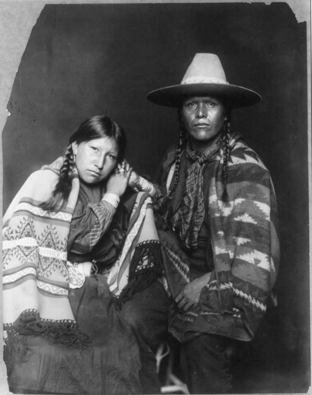 Ute buck and squaw — historic photograph