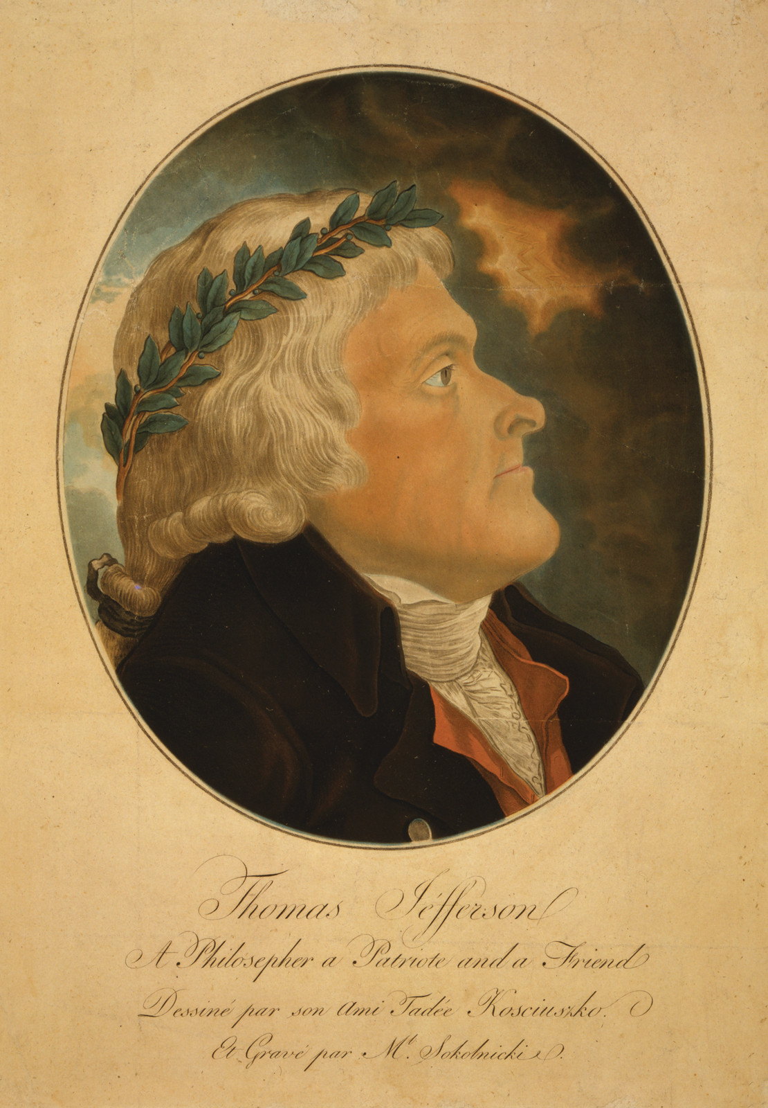 Thomas Jefferson, a Philosopher, a Patriote [sic], and a Friend, c. 1800-1816 — historic print