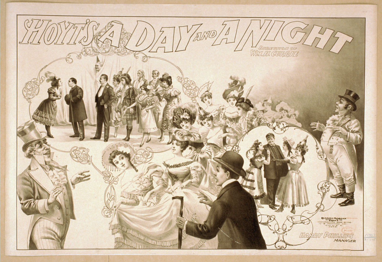 Hoyts A day and a night, 1899 — vintage poster