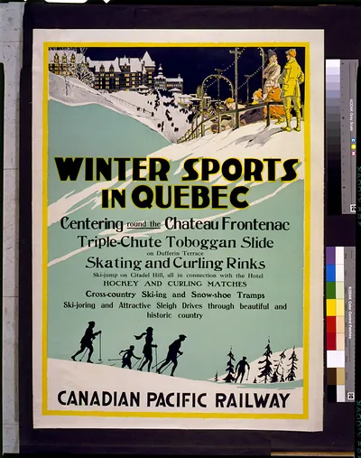 Winter sports in Quebec Centering round the Chateau Frontenac, Canadian Pacific Railway.