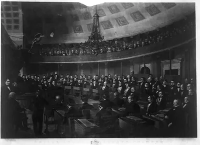 United States Senate chamber / designed by J. Whitehorne ; engraved by T. Doney.