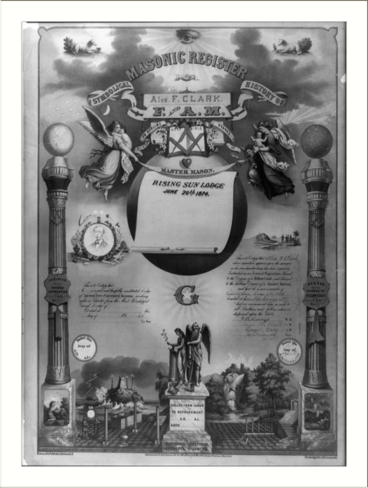 Masonic register, c1876. — historic print