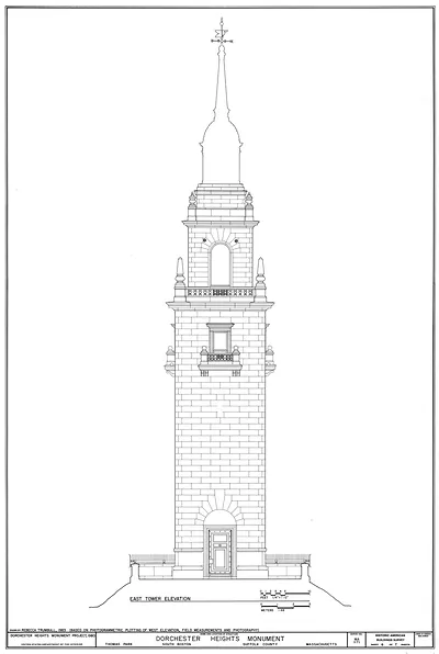 East Tower Elevation, Dorchester Heights Monument, South Boston