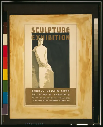 Sculpture exhibition Shrdlu Etoain Shrd Dlu Etoain Shrdlu E toain shrdlu etoaini shrdlu etoi in [etc.].