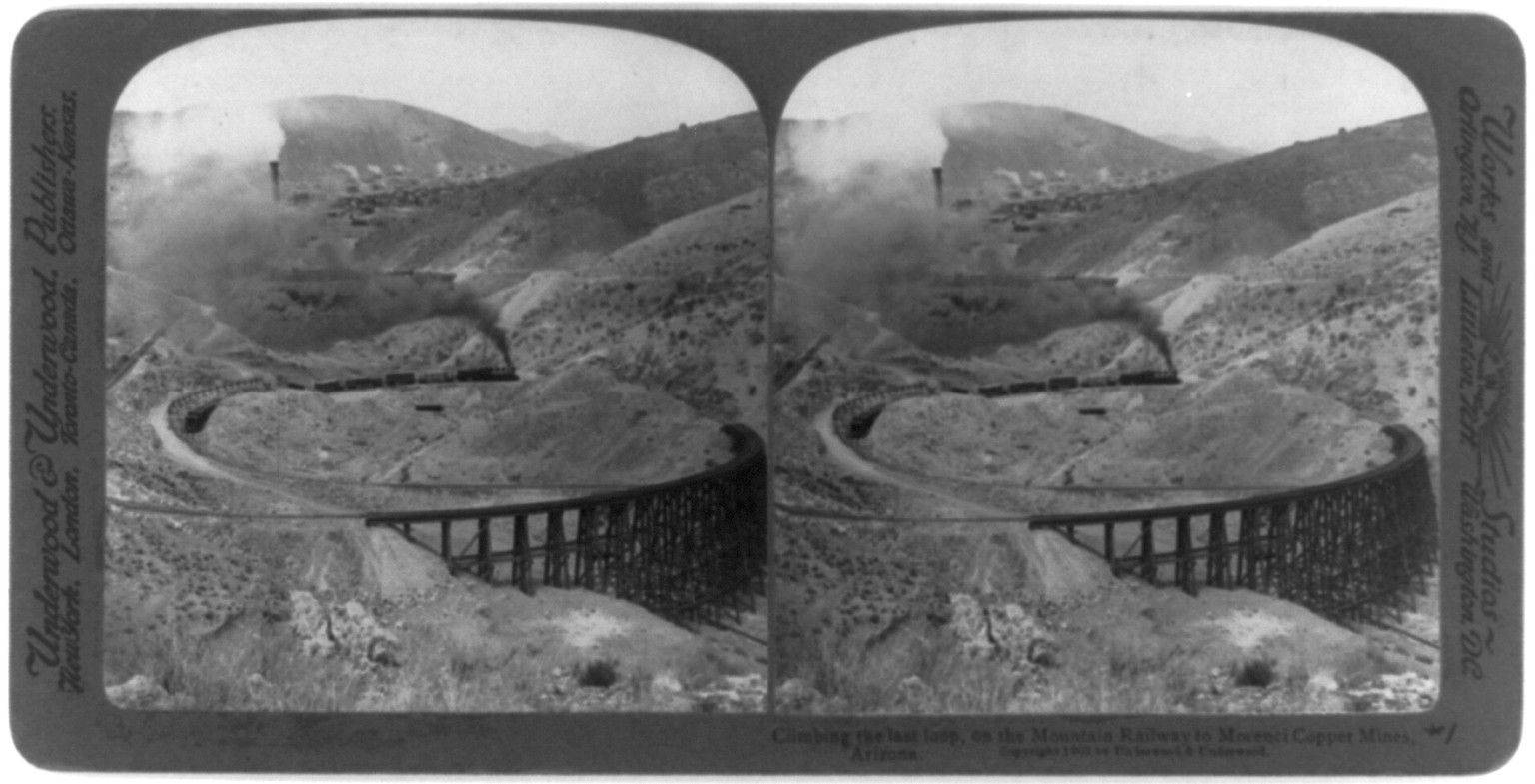 Climbing the last loop, on the mountain railway to Morenci Copper Mines, Arizona, c1903. — historic photograph