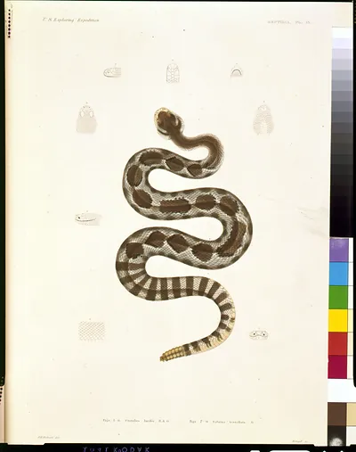 Reptilia Pl. 35: Crotalus lucifer and Sabina tessellata