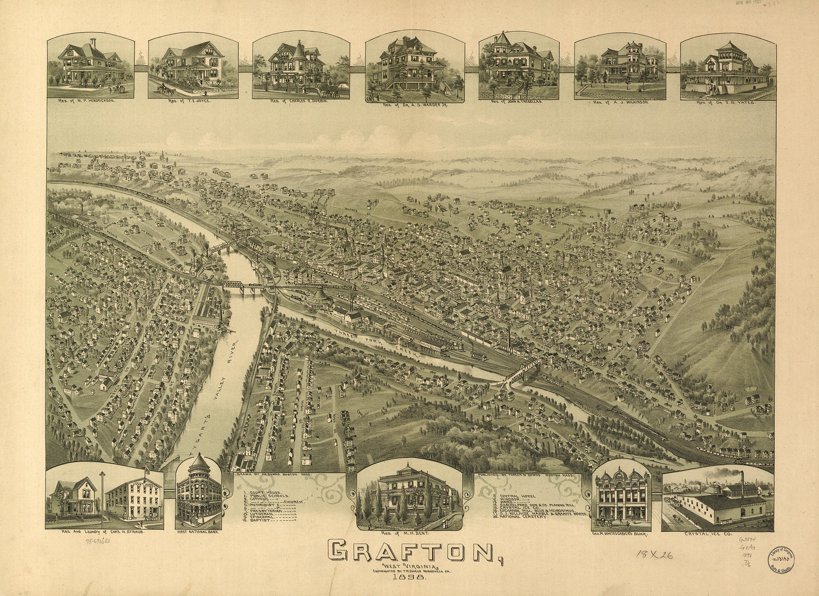 Grafton, West Virginia, 1898, 1898 — antique map