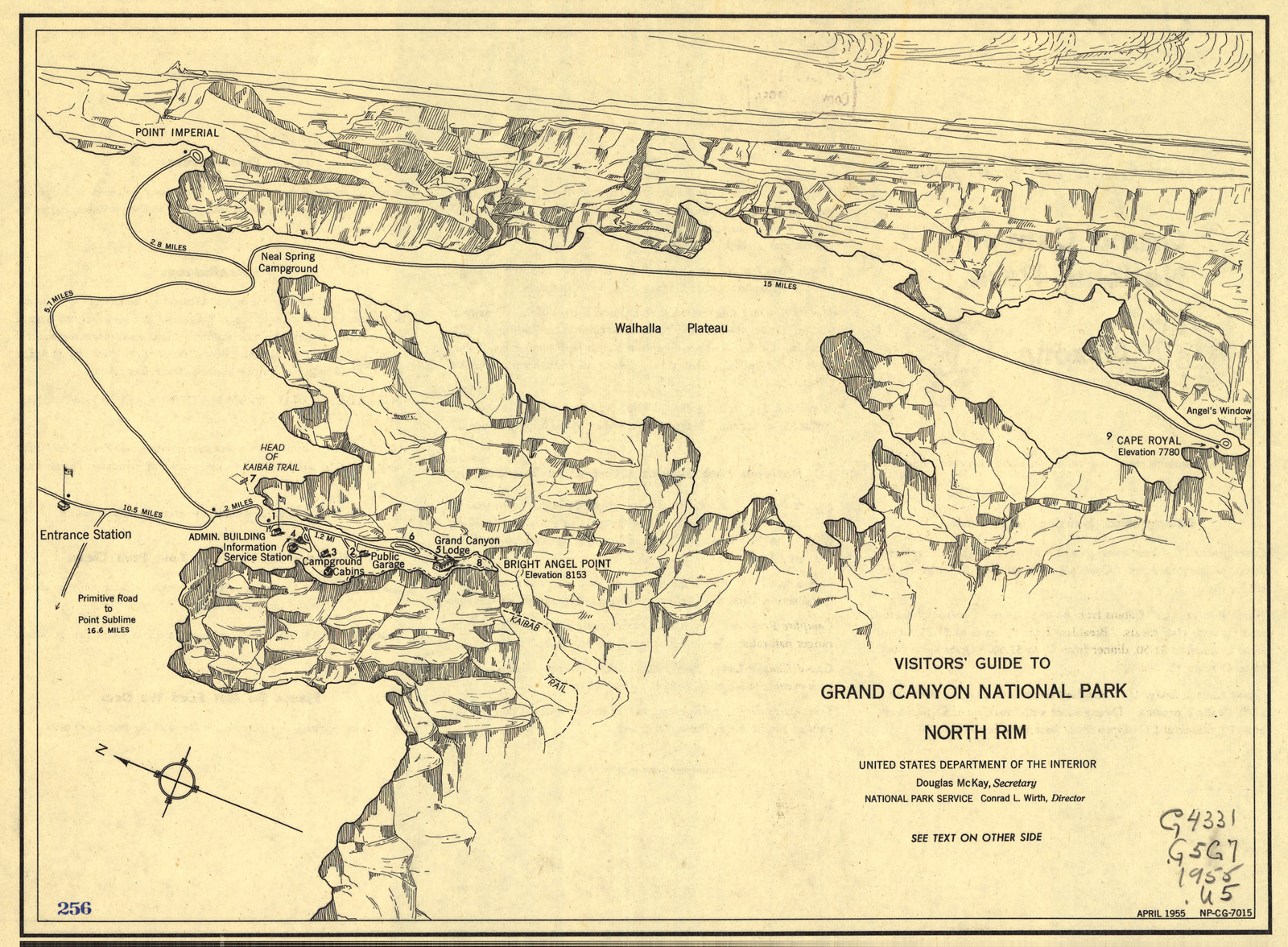 np000132 Visitors' guide to Grand Canyon National Park, North Rim, 1955 — historic image
