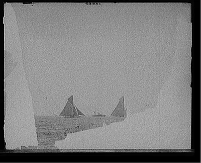 [Reliance and Shamrock III maneuvering for the start]
