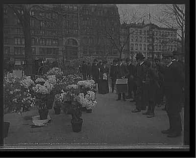 Flower vender's [sic] Easter display in Union Square Park, New York