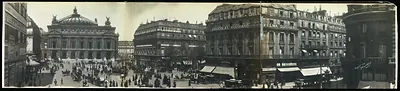 Panoramic view of Place de LOpera, Paris, France, 1909