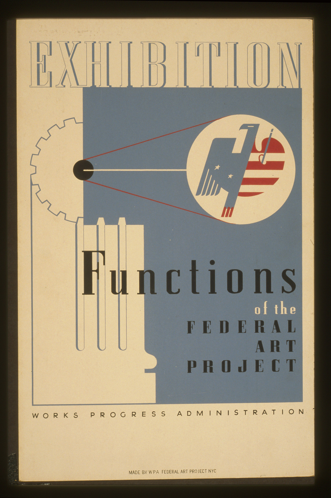 Exhibition Functions of the Federal Art Project., 1936 — vintage poster