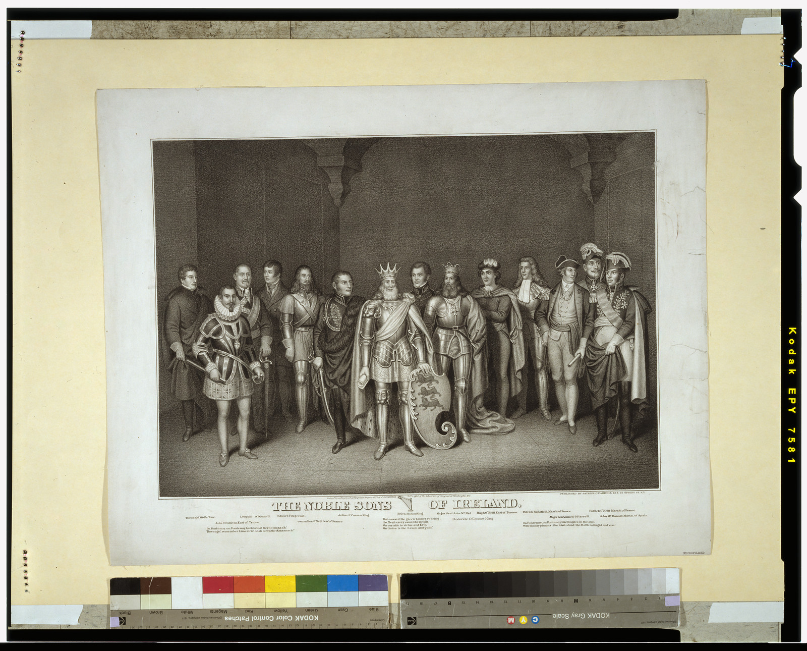 The noble sons of Ireland, N.Y. : Published by Patrick O'Farrell, 23 & 25 Spring St., c1873. — antique lithograph