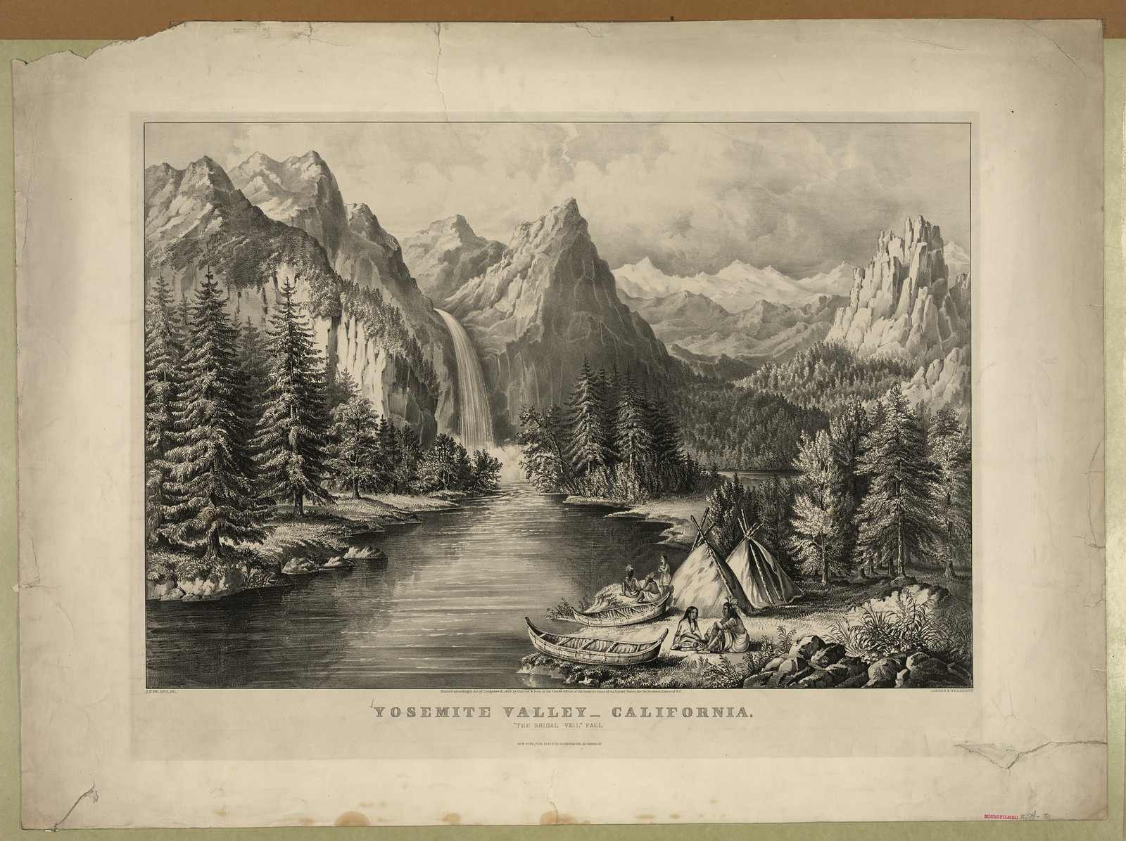 Yosemite Valley, California: The Bridal Veil Falls — historic image