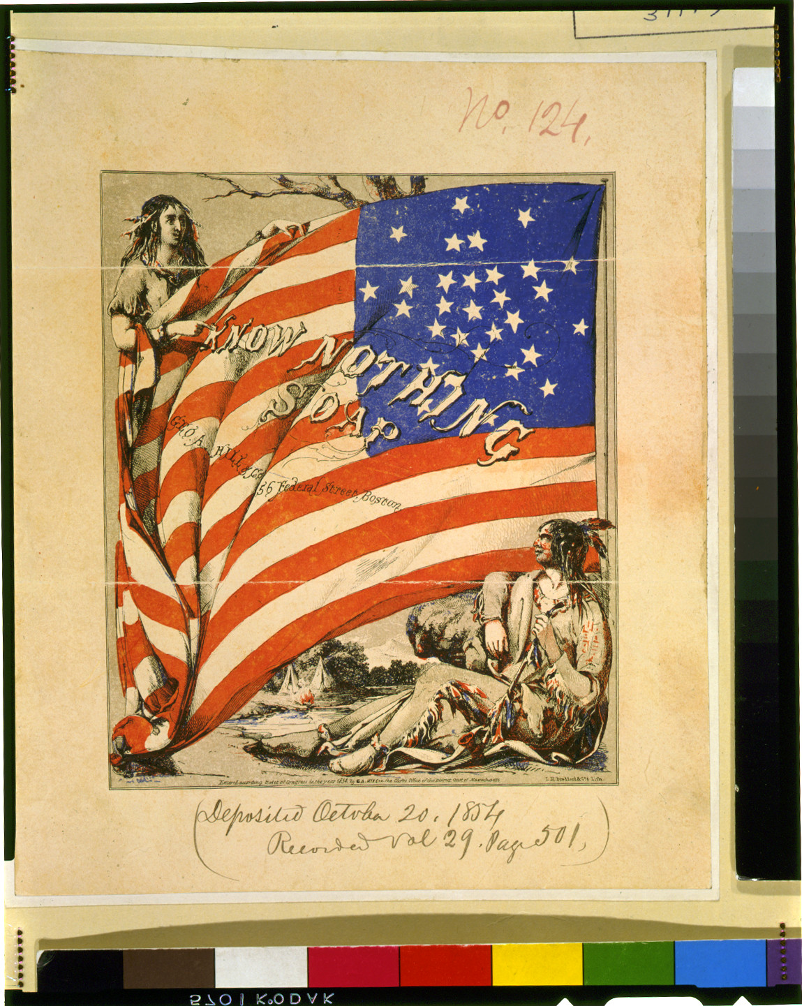 Know nothing soap, 1854 — antique lithograph
