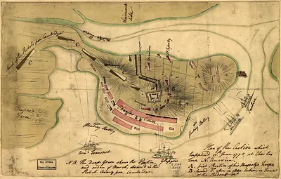 ar090800Plan of the action which happen'd 17th. June 1775, at Charles Town, N. America