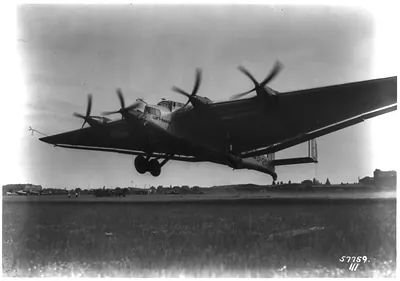 [Junkers G 38 airplane taking off]