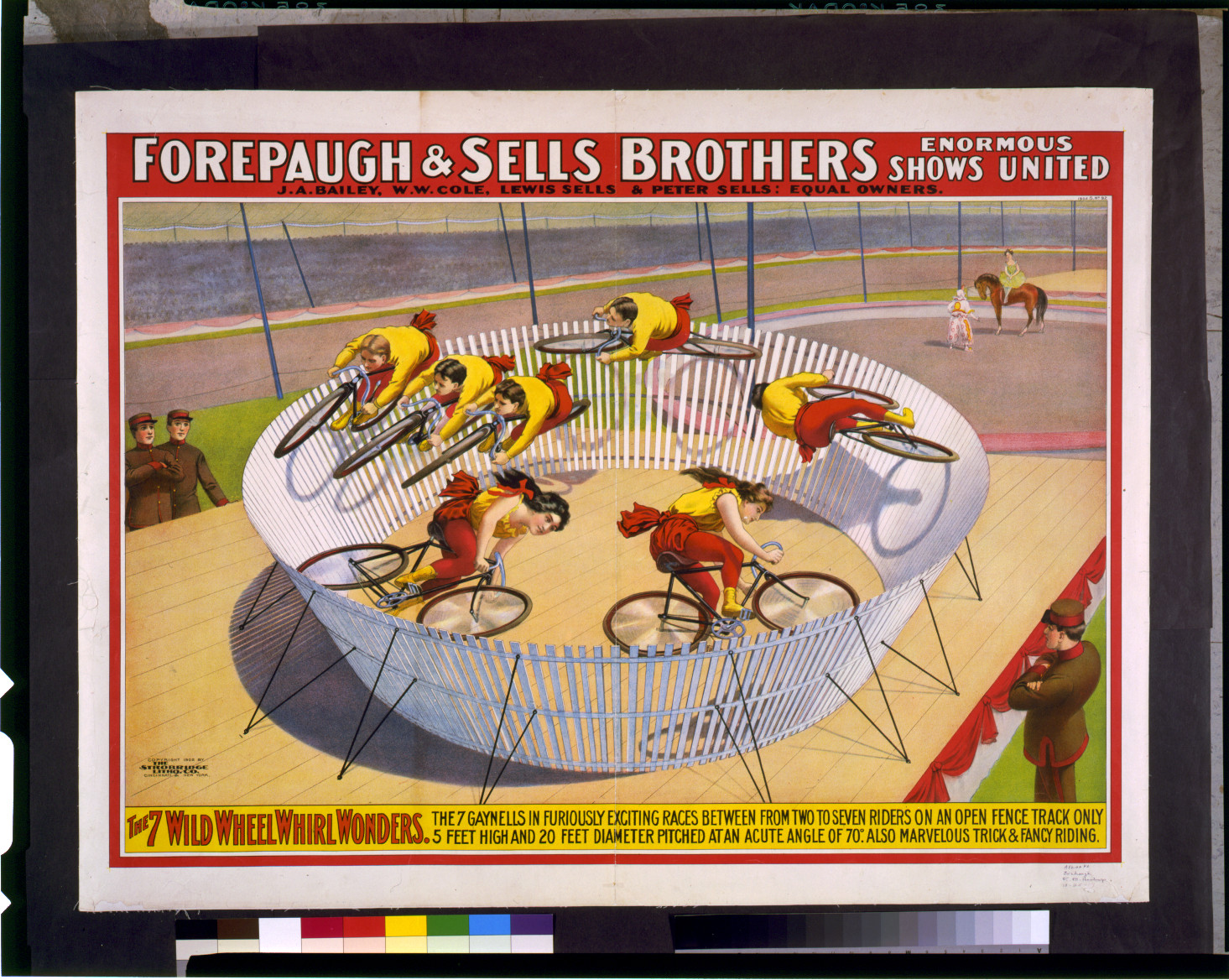 Forepaugh & Sells Brothers enormous shows united. The wild wheel whirl wonders. The 7 Gaynells ..., c1902. — vintage poster