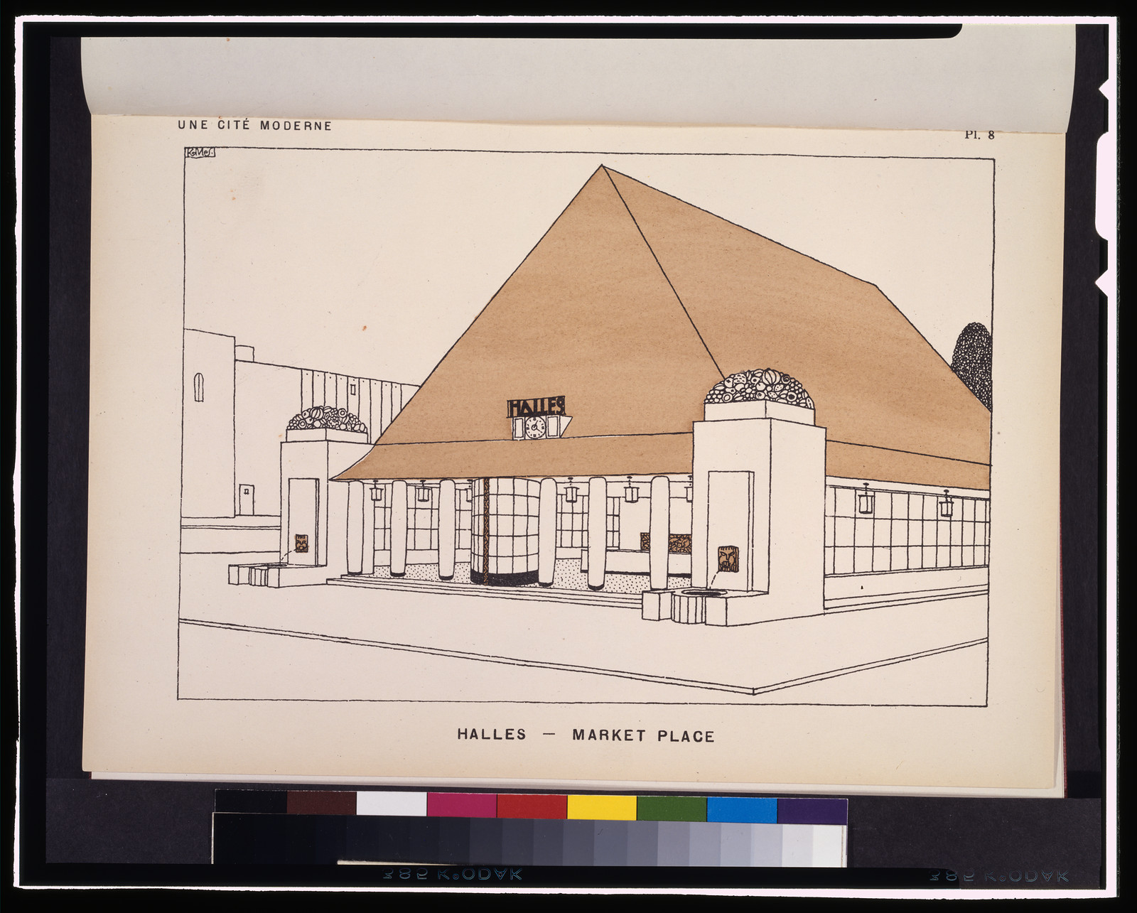 Halles - market place / RMS., London : Benn Brothers Ltd., [1922] — antique lithograph