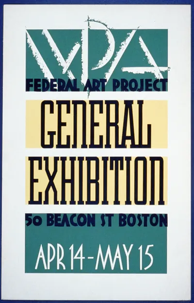 WPA Federal Art Project General Exhibition poster, Boston, Apr 14-May 15