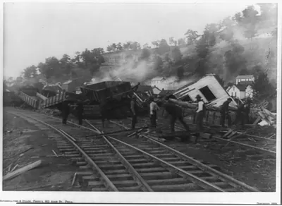 The ruins at Johnstown" after the flood May 31 B.&O. R.R.--a ghastly find / Rothengatter & Dillon photo's."