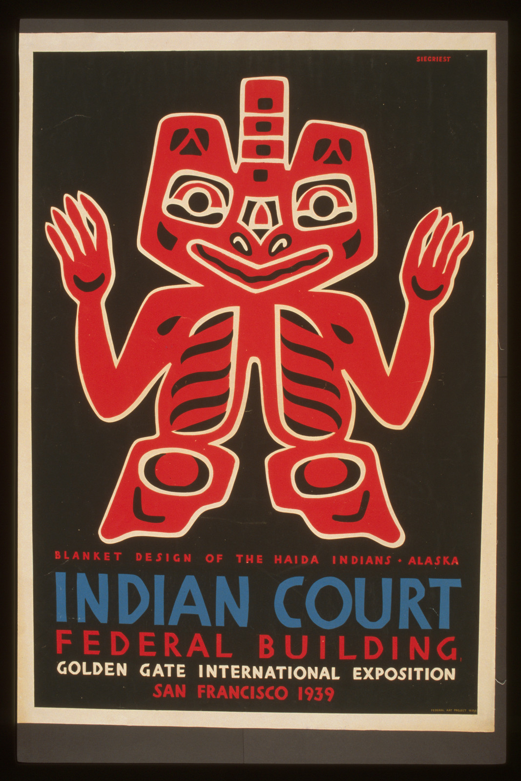 Indian court Federal Building Golden Gate International Exposition San Francisco 1939, 1939 — vintage poster