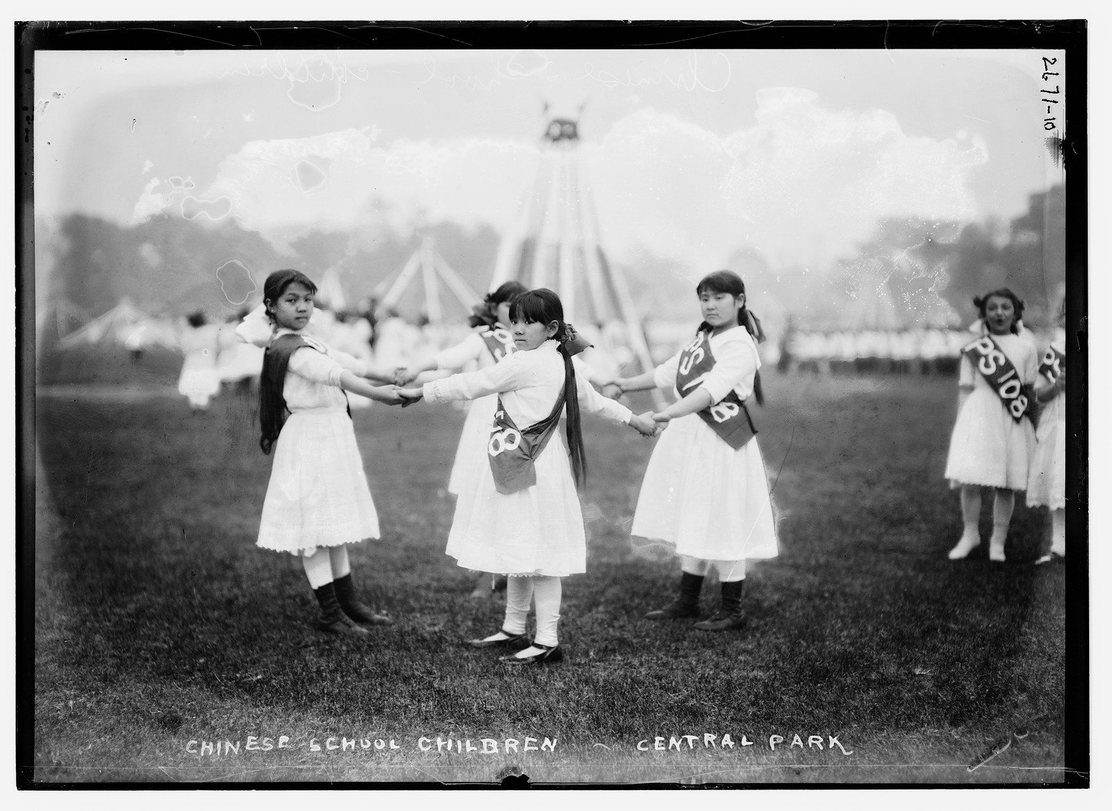 Chinese School Children - Central Park, n/a — historic photograph